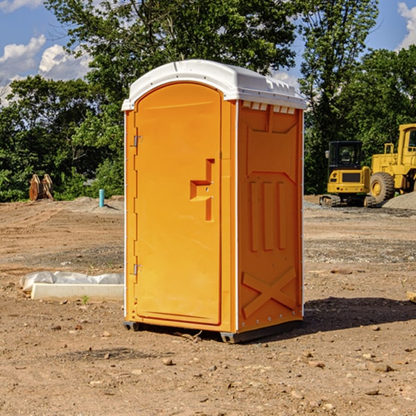 how often are the porta potties cleaned and serviced during a rental period in Powell